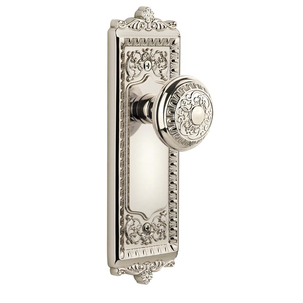 Grandeur by Nostalgic Warehouse WINWIN Complete Passage Set Without Keyhole - Windsor Plate with Windsor Knob in Polished Nickel